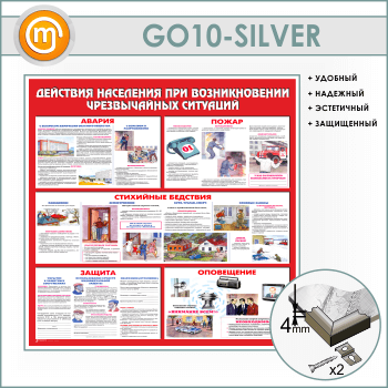 Стенд «Действия населения при возникновении чрезвычайных ситуаций» (GO-10-SILVER)