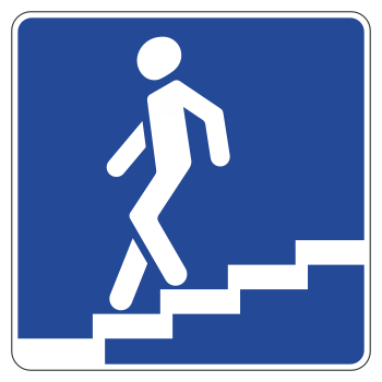 Дорожный знак 6.6 «Подземный пешеходный переход» (металл 0,8 мм, II типоразмер: сторона 700 мм, С/О пленка: тип А инженерная)