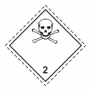 Знак перевозки опасных грузов «Класс 2.3. Токсичные газы» (светоотражающий металл ламинированный, 250х250 мм)